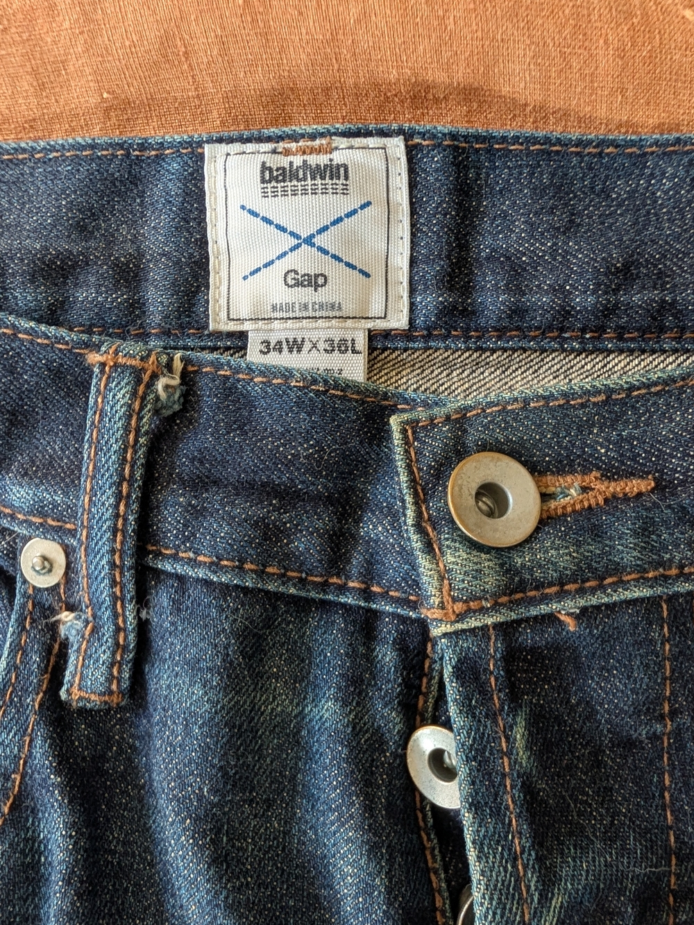 Gap X Baldwin Men’s Dark Indigo Selvedge Denim Jeans - 34W x 36L